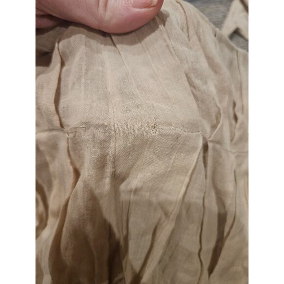 Free people Marina Mini Dress Beige womens small puff sleeve open tie back ** - Picture 6 of 9